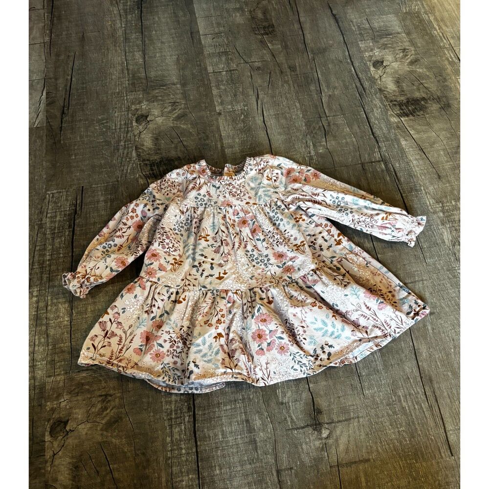 Modern Moments Toddler Girls Floral Long Sleeve‎ Dress Size 2T Soft Cotton